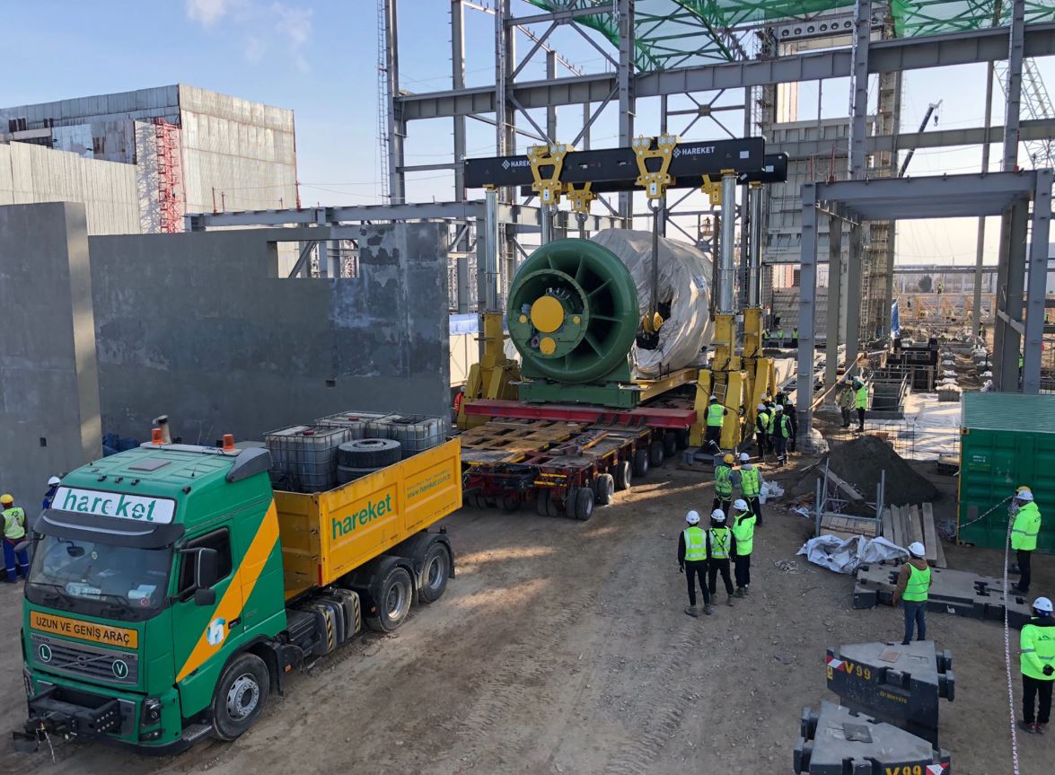 moving a turbine generation unit with a hydraulic gantry