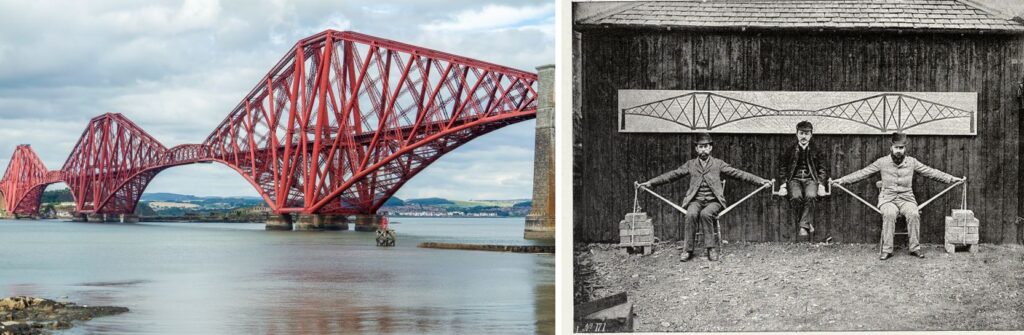 cantilever kind of bridge with human demonstration
