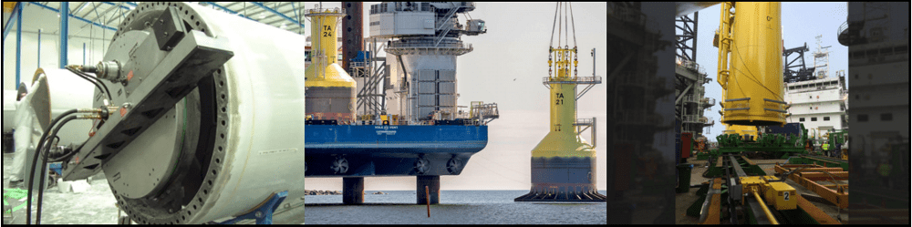 equipment used to machine and install wind turbines