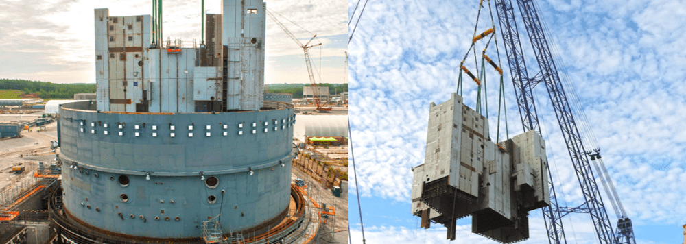 hoist lifting module at nuclear plant