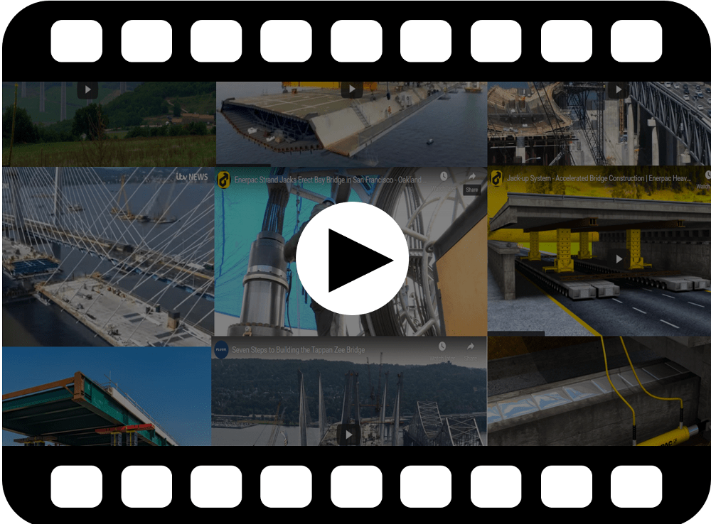bridge building equipment videos