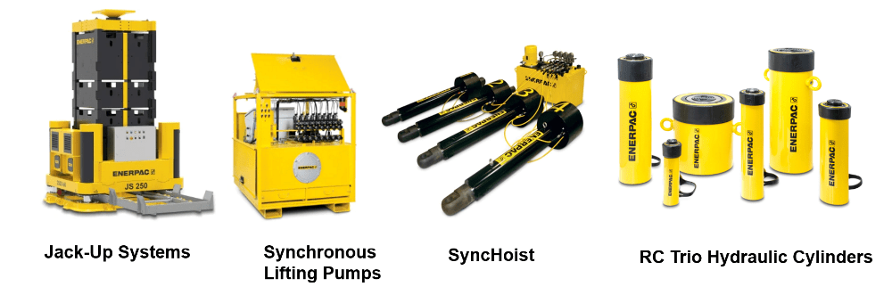 hydraulic pumps for synchronized lifting of heavy loads