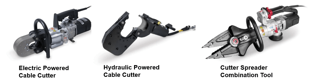 hydraulic cable cutter and wire rope cutter and cutter spreader tool