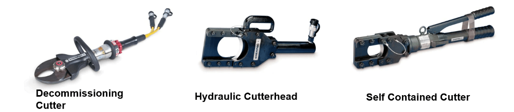 decommissioning cutter, hydraulic cutterhead, and self contained cutter
