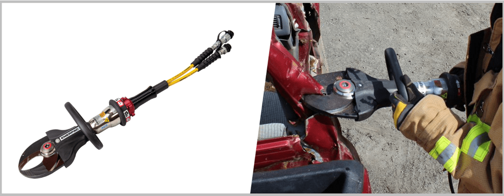 a hydraulic cutter is a common vehicle extrication tool