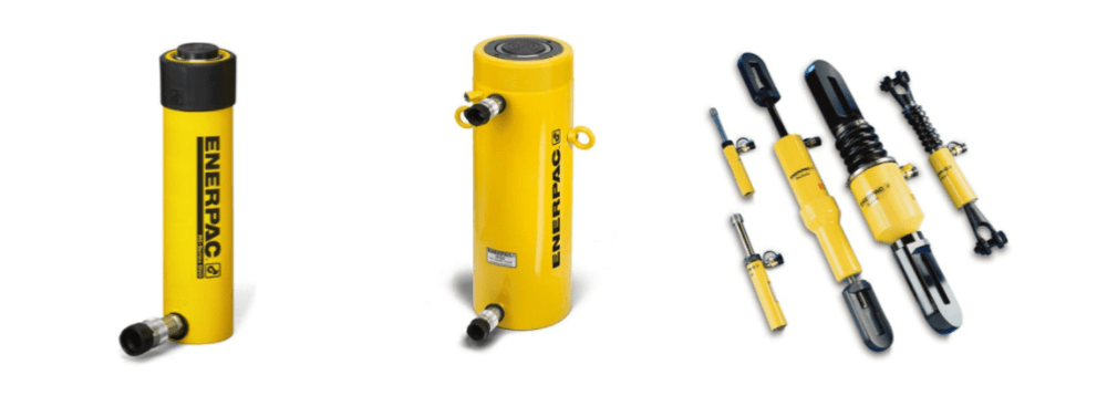 single, double acting and pull types of hydraulic cylinders 