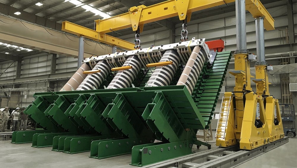 equipment for transformer moving during manufacture