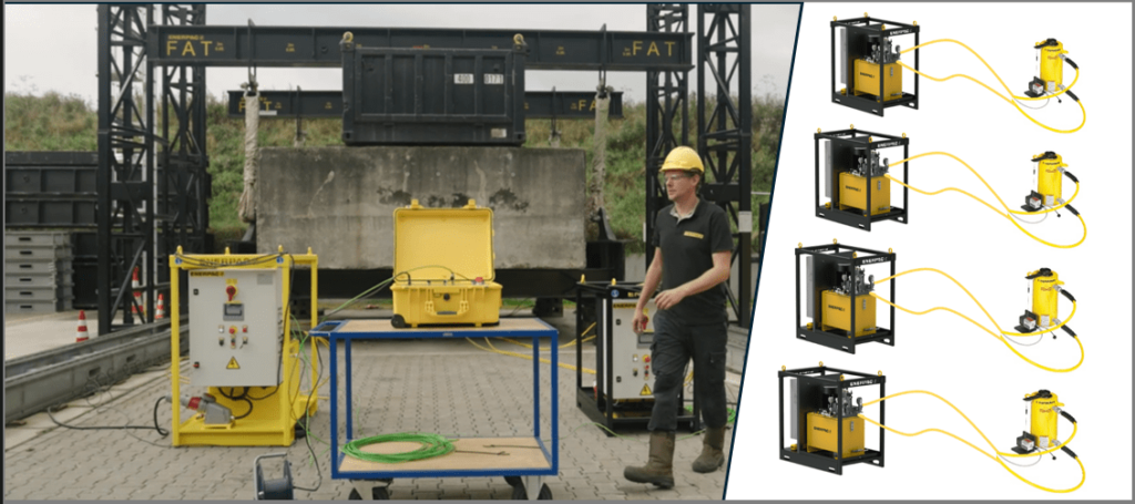 multi point lifting with hydraulic pumps