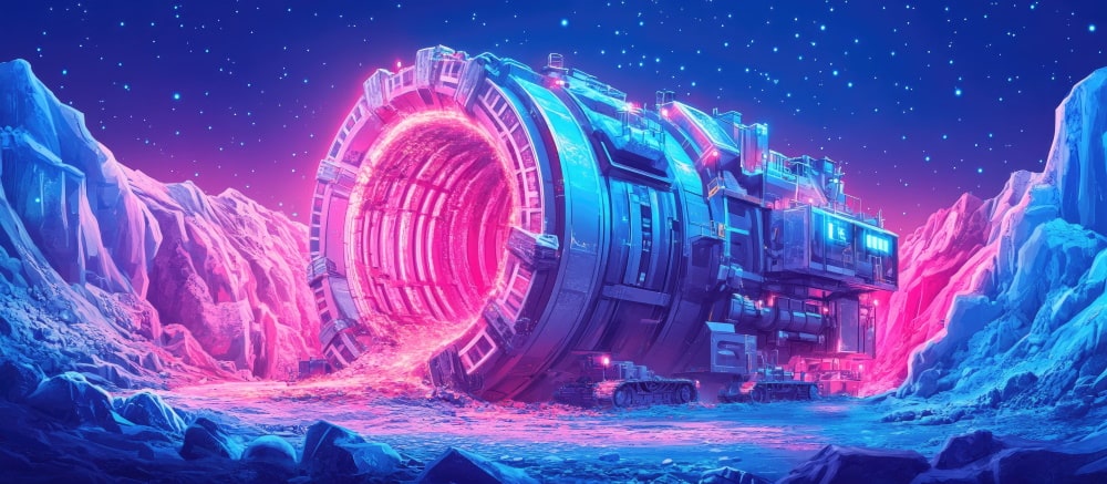 Futuristic TBM on a planet
