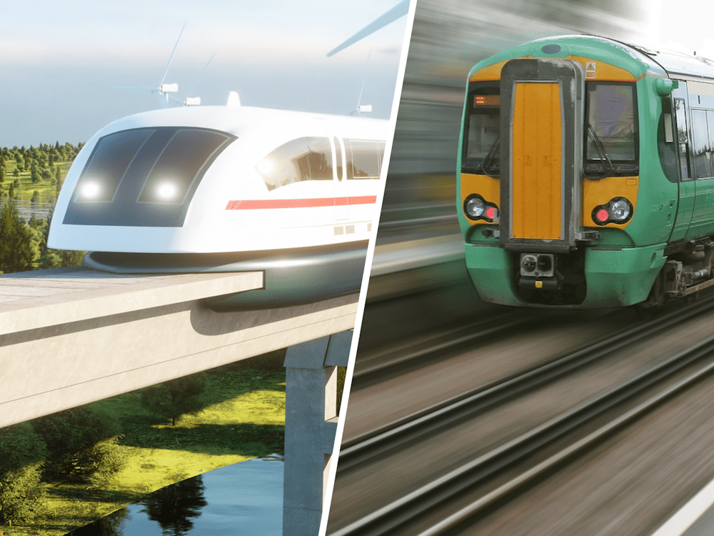 maglev train compared to conventional train