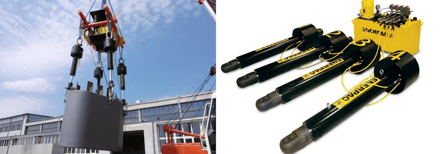synchronized hoist system with multiple lift points to use below the hook on a crane
